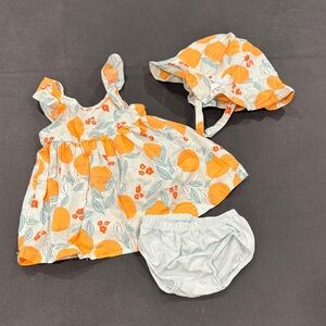 Charming Orange and White Kids Hat Set